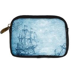 Sail Away - Vintage - Digital Camera Leather Case by WensdaiAmbrose