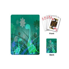 Dinosaur Family - Green - Playing Cards (mini) by WensdaiAmbrose