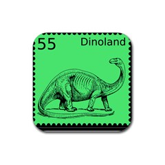 Dinoland Stamp - Rubber Coaster (square)  by WensdaiAmbrose