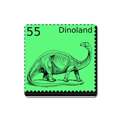 Dinoland Stamp - Square Magnet by WensdaiAmbrose