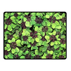 Lucky - Clover Design - Double Sided Fleece Blanket (small)  by WensdaiAmbrose