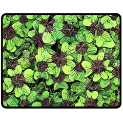 Lucky - Clover Design - Double Sided Fleece Blanket (medium)  by WensdaiAmbrose