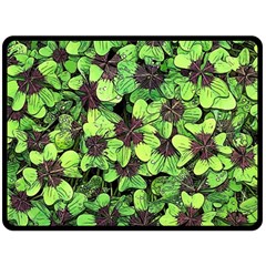 Lucky - Clover Design - Double Sided Fleece Blanket (large)  by WensdaiAmbrose