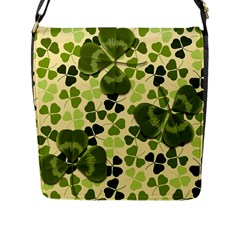 Drawn To Clovers Flap Closure Messenger Bag (l) by WensdaiAmbrose