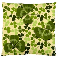 Drawn To Clovers Large Flano Cushion Case (two Sides) by WensdaiAmbrose