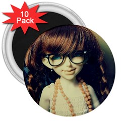 Red Braids Girl Old 3  Magnets (10 Pack)  by snowwhitegirl