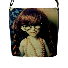 Red Braids Girl Old Flap Closure Messenger Bag (l) by snowwhitegirl