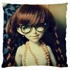 Red Braids Girl Old Large Flano Cushion Case (one Side) by snowwhitegirl