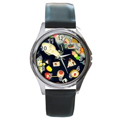 Food Round Metal Watch by snowwhitegirl