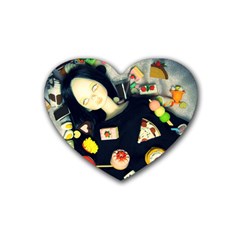 Food Rubber Coaster (heart)  by snowwhitegirl