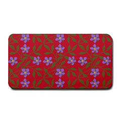 Red With Purple Flowers Medium Bar Mats by snowwhitegirl