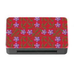 Red With Purple Flowers Memory Card Reader With Cf by snowwhitegirl