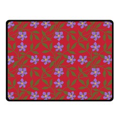 Red With Purple Flowers Double Sided Fleece Blanket (small)  by snowwhitegirl