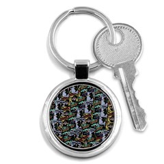 Comic Books Pattern Key Chains (round)  by snowwhitegirl