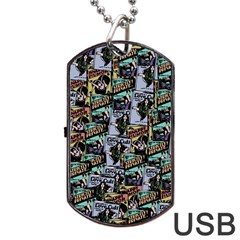 Comic Books Pattern Dog Tag Usb Flash (one Side) by snowwhitegirl