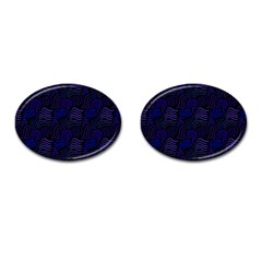 Blue & Black Waves Cufflinks (oval)