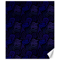 Blue & Black Waves Canvas 8  X 10 