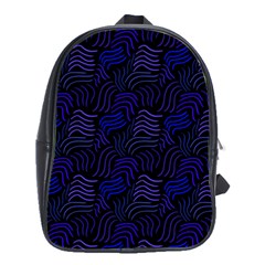 Blue & Black Waves School Bag (large) by modernwhimsy