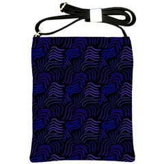 Blue & Black Waves Shoulder Sling Bag