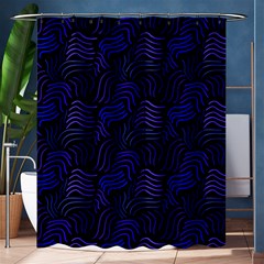 Blue & Black Waves Shower Curtain 60  X 72  (medium)  by modernwhimsy