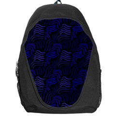 Blue & Black Waves Backpack Bag by modernwhimsy