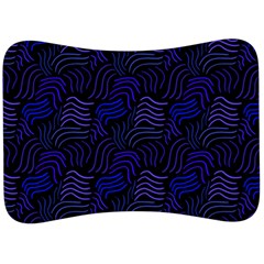 Blue & Black Waves Velour Seat Head Rest Cushion by modernwhimsy