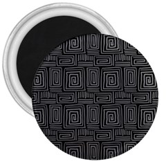 Gray Square Swirl 3  Magnets