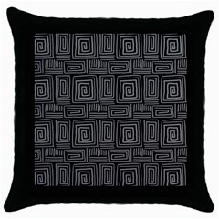 Gray Square Swirl Throw Pillow Case (Black)