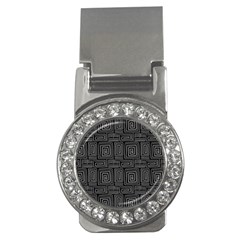 Gray Square Swirl Money Clips (CZ) 