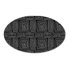 Gray Square Swirl Oval Magnet