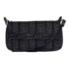 Gray Square Swirl Shoulder Clutch Bag