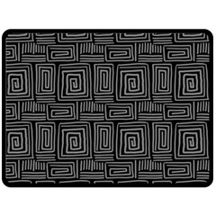 Gray Square Swirl Fleece Blanket (Large) 