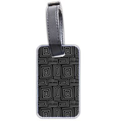 Gray Square Swirl Luggage Tags (Two Sides)