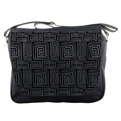 Gray Square Swirl Messenger Bag