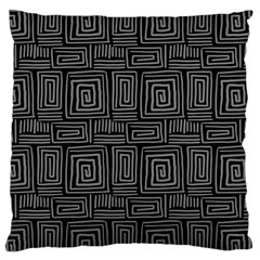 Gray Square Swirl Large Cushion Case (One Side)