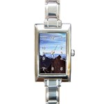 Planet Discover Fantasy World Rectangle Italian Charm Watch Front