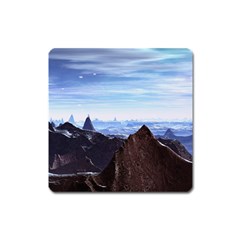 Planet Discover Fantasy World Square Magnet by Pakrebo