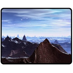 Planet Discover Fantasy World Double Sided Fleece Blanket (medium)  by Pakrebo