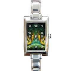 Fractal Jwildfire Scifi Rectangle Italian Charm Watch by Pakrebo