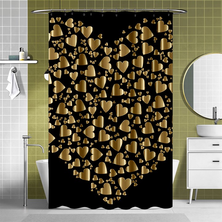 Colorful Prismatic Chromatic Heart Shower Curtain 48  x 72  (Small) 