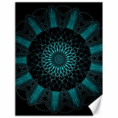 Ornament District Turquoise Canvas 18  X 24  by Pakrebo