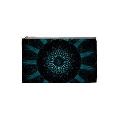 Ornament District Turquoise Cosmetic Bag (small) by Pakrebo