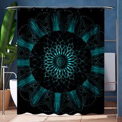 Ornament District Turquoise Shower Curtain 60  X 72  (medium)  by Pakrebo