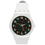 Backgrounds Pattern Wallpaper Color Round Plastic Sport Watch (M) Front