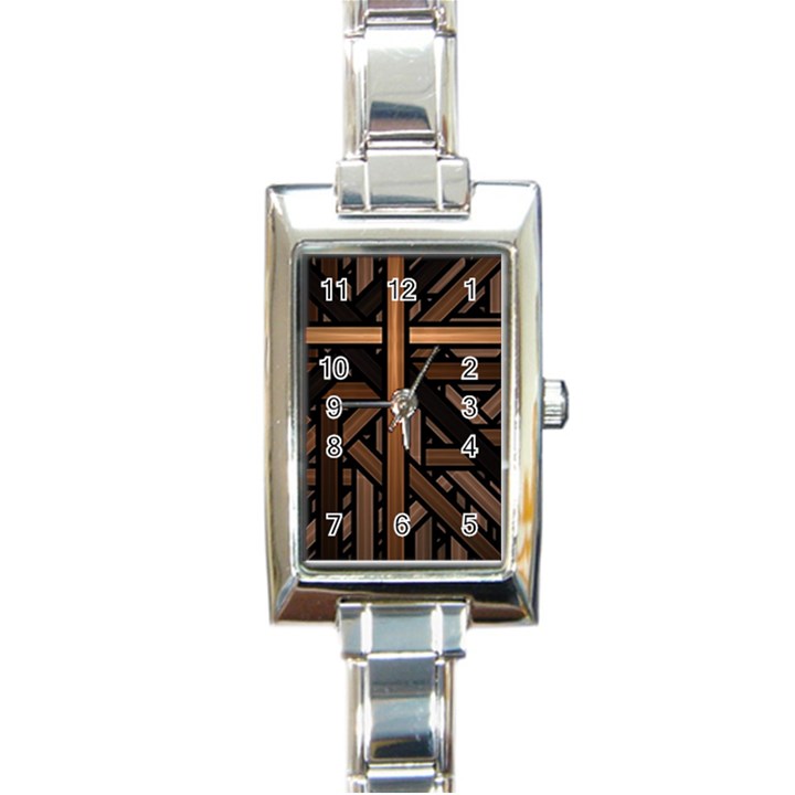 Fractal Pattern Texture Design Rectangle Italian Charm Watch