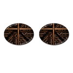 Fractal Pattern Texture Design Cufflinks (Oval) Front(Pair)