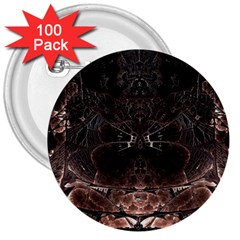 Fractal Mandelbulb 3d Action 3  Buttons (100 Pack)  by Pakrebo