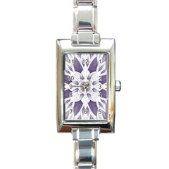 Fractal Floral Pattern Decorative Rectangle Italian Charm Watch by Pakrebo