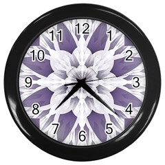 Fractal Floral Pattern Decorative Wall Clock (black)