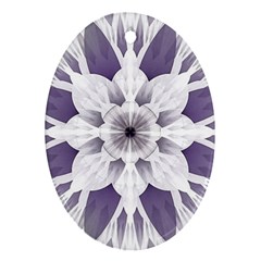 Fractal Floral Pattern Decorative Oval Ornament (two Sides) by Pakrebo